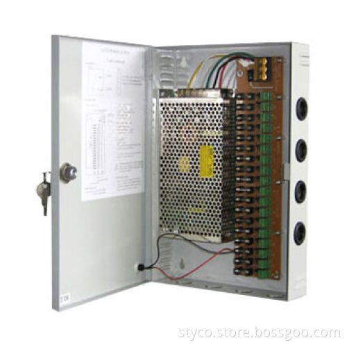 CCTV Power Supply, Connect Up to18 Cameras or System, Adaptor, 12V DC, 20A Current